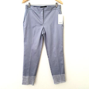 Zara Basic Gray Pants Lace Hem Cropped Trousers NWT Women's Size Medium